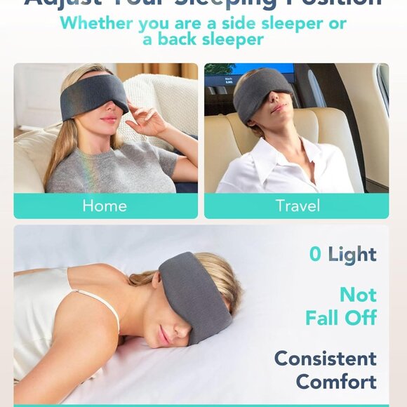 SKG Restore Sleep Mask-100% Sleep Mask Blackout International Travel Essential - Picture 5 of 9